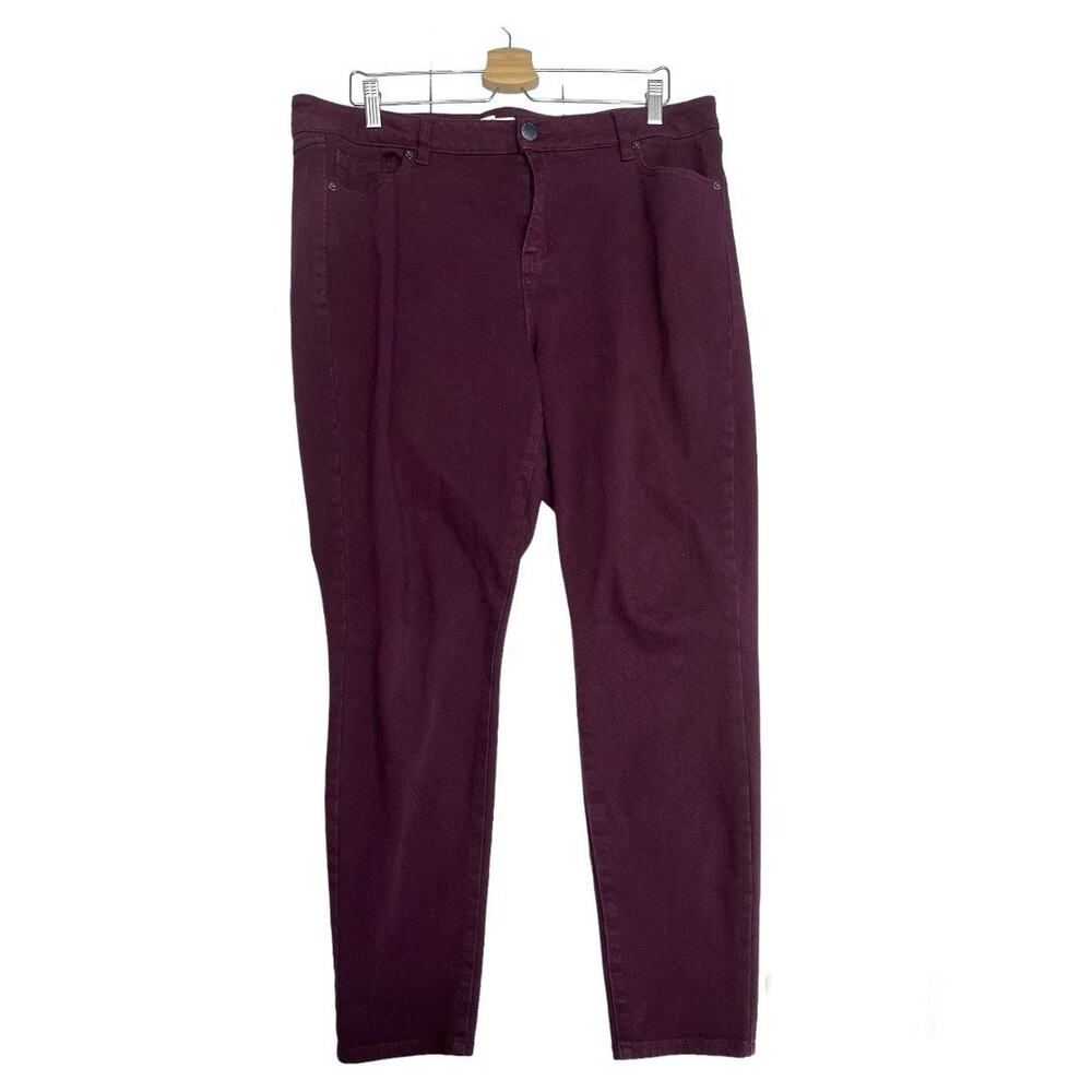 Lane Bryant Size 16 Purple High Rise Ankle Skinny Jeans 38"x27" SHORT